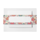 Peony-bloemen en -bladeren uitnodigingen wikkel (Voorkant Voorbeeld)