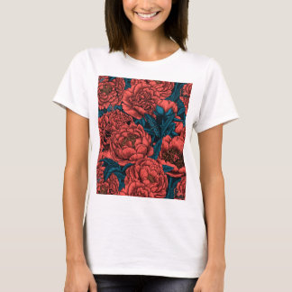 Peony-bloemen en -moten T-Shirt