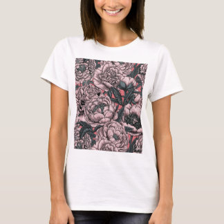 Peony-bloemen en -moten T-Shirt