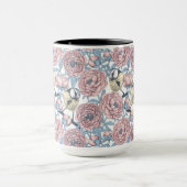 Peony-bloemen en -vogels mok (Midden)