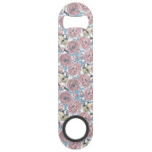 Peony-bloemen en -vogels speed flessenopener (Achterkant)