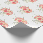 Peony bloemen pastel Waterverf rustige bruiloft Wr Cadeaupapier (Hoek)