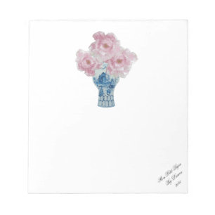 Peony Blue en White Ginger Jar Notepad Notitieblok