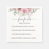 Peony Blush Floral Fun Facts Wedding Napkins Servet (Voorkant)