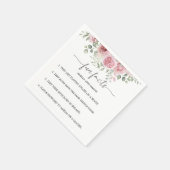 Peony Blush Floral Fun Facts Wedding Napkins Servet (Hoek)