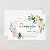 Peony Blush Floral Mariage Boho Carte de remerciem (Devant / Derrière)