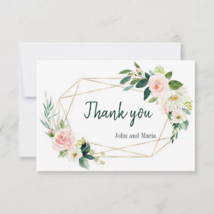 Peony Blush Floral Mariage Boho Carte de remerciem