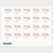 Peony Blush rose et Gold Wedding Favor Stickers (Feuille)