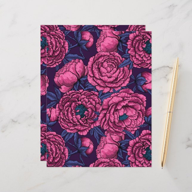 Peony bouquet (Voorkant / Achterkant in situ)