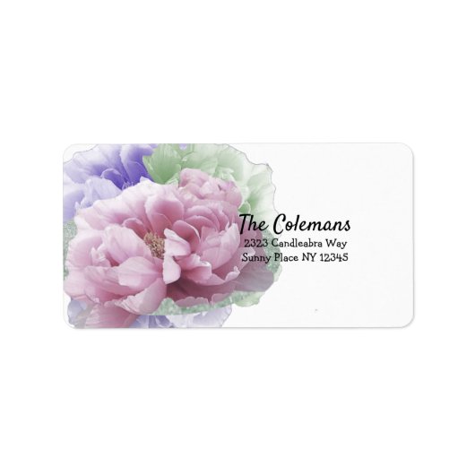 Peony Bouquet Adres Label (Voorkant)