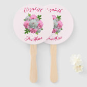 Peony Bouquet Wedding Handwaaier (Voorkant en achterkant)