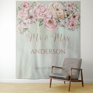 Peony Bouquet Wedding Wandkleed