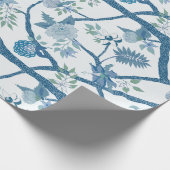 Peony Branch in Blue Greens Cadeaupapier (Hoek)