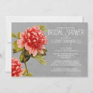 Peony Bridal Shower-uitnodigingen Kaart