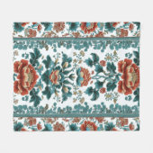 Peony Brocade Fleece Deken (Voorkant (Horizontaal))