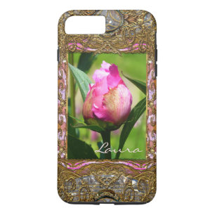 Peony Bud Monogram Girly VII iPhone 8 Plus / 7 Plus Hoesje