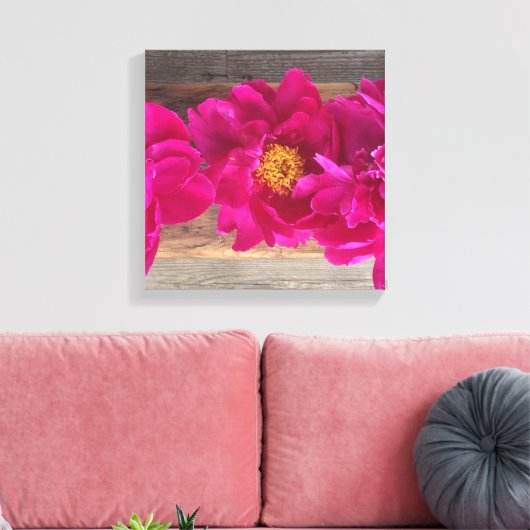 Peony canvas (Insitu (Woonkamer))