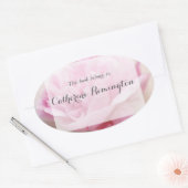 Peony close-up tekstvak boekplaat ovale sticker (Envelop)