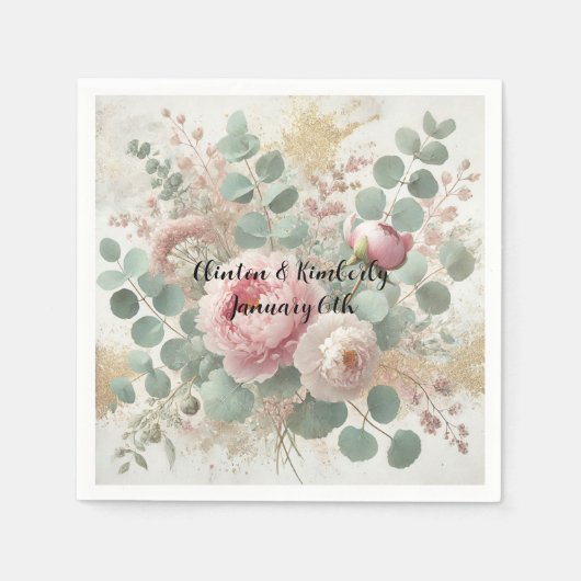 Peony Drama Licht Papier & Party Servetten (Voorkant)
