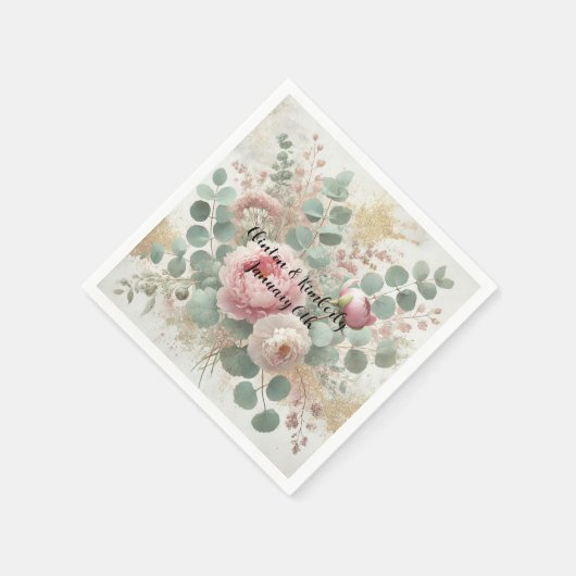 Peony Drama Licht Papier & Party Servetten (Hoek)