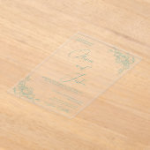 Peony Elegance Wedding Acryl Uitnodigingen (Laagn)