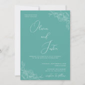 Peony Elegance Wedding Kaart (Voorkant)