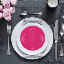 Peony Elegance Wedding Menu