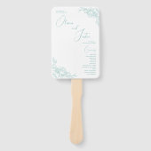 Peony Elegance Wedding Programma Handwaaier (Voorkant)