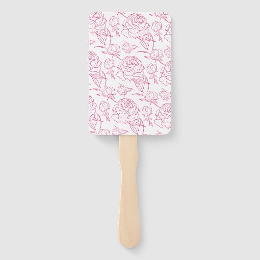 Peony Elegance Wedding Programma Handwaaier (Achterkant)