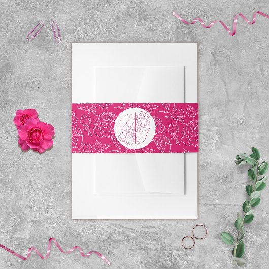 Peony Elegance Wedding Uitnodigingen Wikkel