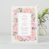 Peony Elegant Mariage Invitation (Debout devant)