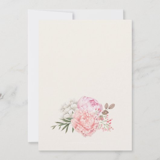 Peony Elegant Mariage Invitation (Dos)