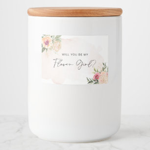 Peony en Gold Bloom Bloemenmeisje Kandle Label Voedselcontainer Etiket