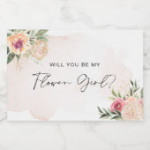 Peony en Gold Bloom Bloemenmeisje Wijnlabel Sparkling Wijnetiket (Enkel label)