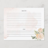 Peony en Gold Flowers Name Recipcard (Achterkant)