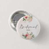 Peony en Gold Foil Bloom Badge Ronde Button 3,2 Cm (Voorkant /achterkant)