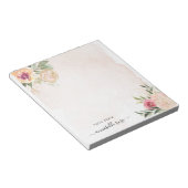 Peony en Gold Foil Bloom Notepad Notitieblok (Schuin)
