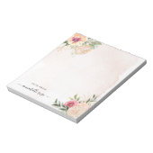 Peony en Gold Foil Bloom Notepad Notitieblok (Gedraaid)