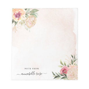 Peony en Gold Foil Bloom Notepad Notitieblok