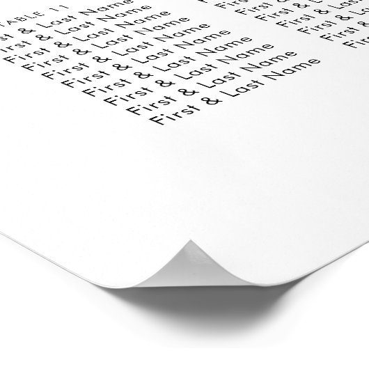 Peony en Gold Foil Bloom Seating Chart Poster (Hoek)