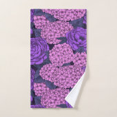 Peony en hydrangea in roze en violet bad handdoek (Handdoek)