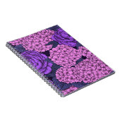 Peony en hydrangea in roze en violet notitieboek (Rechterzijde)