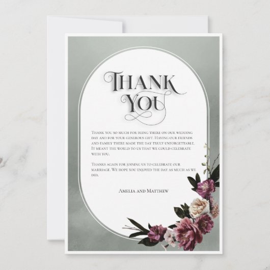 Peony en Roos Bedankkaart (Voorkant)