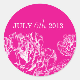 Peony Enregistrer le sticker date rose chaud