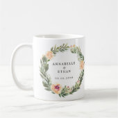 Peony et Foliage Mariage Favoriser le café Mug (Gauche)