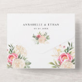 Peony et Gold Foil tout en un mariage Invitation (Verso)
