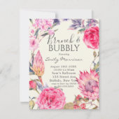 Peony et Protea Brunch & Bubbly Invitation (Devant)