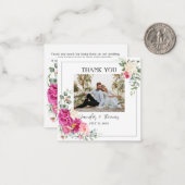 Peony et Rose Eucalyptus Carte de remerciements de (Devant/Arrière en situation)