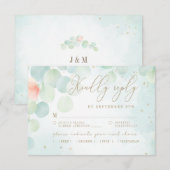 Peony Eucalyptus Greenery Monogram Meal Choice RSVP Kaartje (Voorkant / Achterkant)