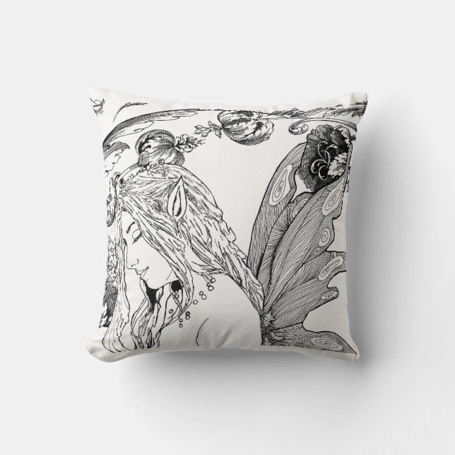 "Peony Fairy"   Designer Home Decor Pillow Kussen (Voorkant)